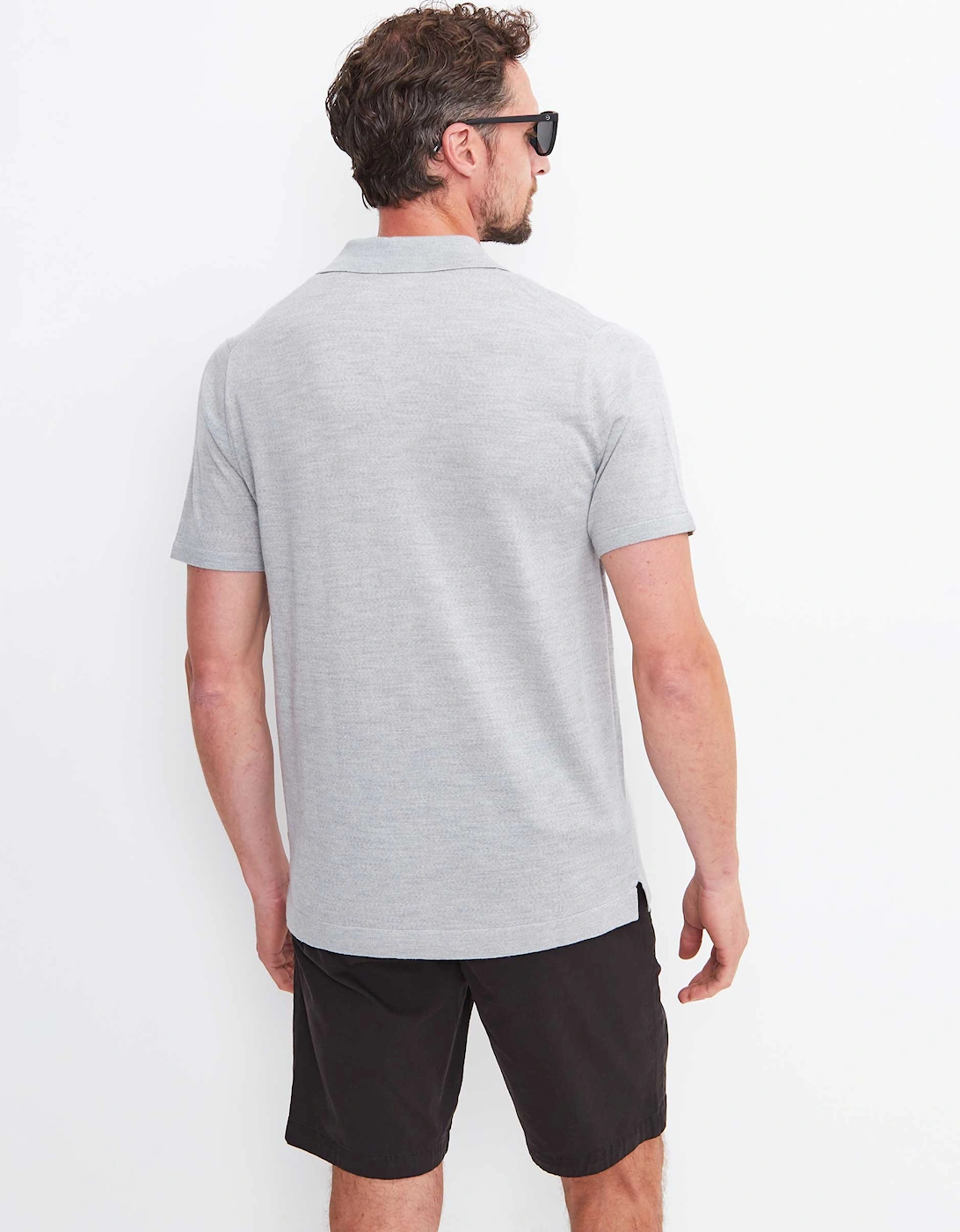 Fine Merino Button Polo Shirt