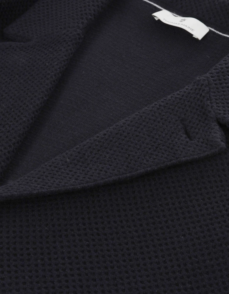 Waffle Knit Blazer Cardigan