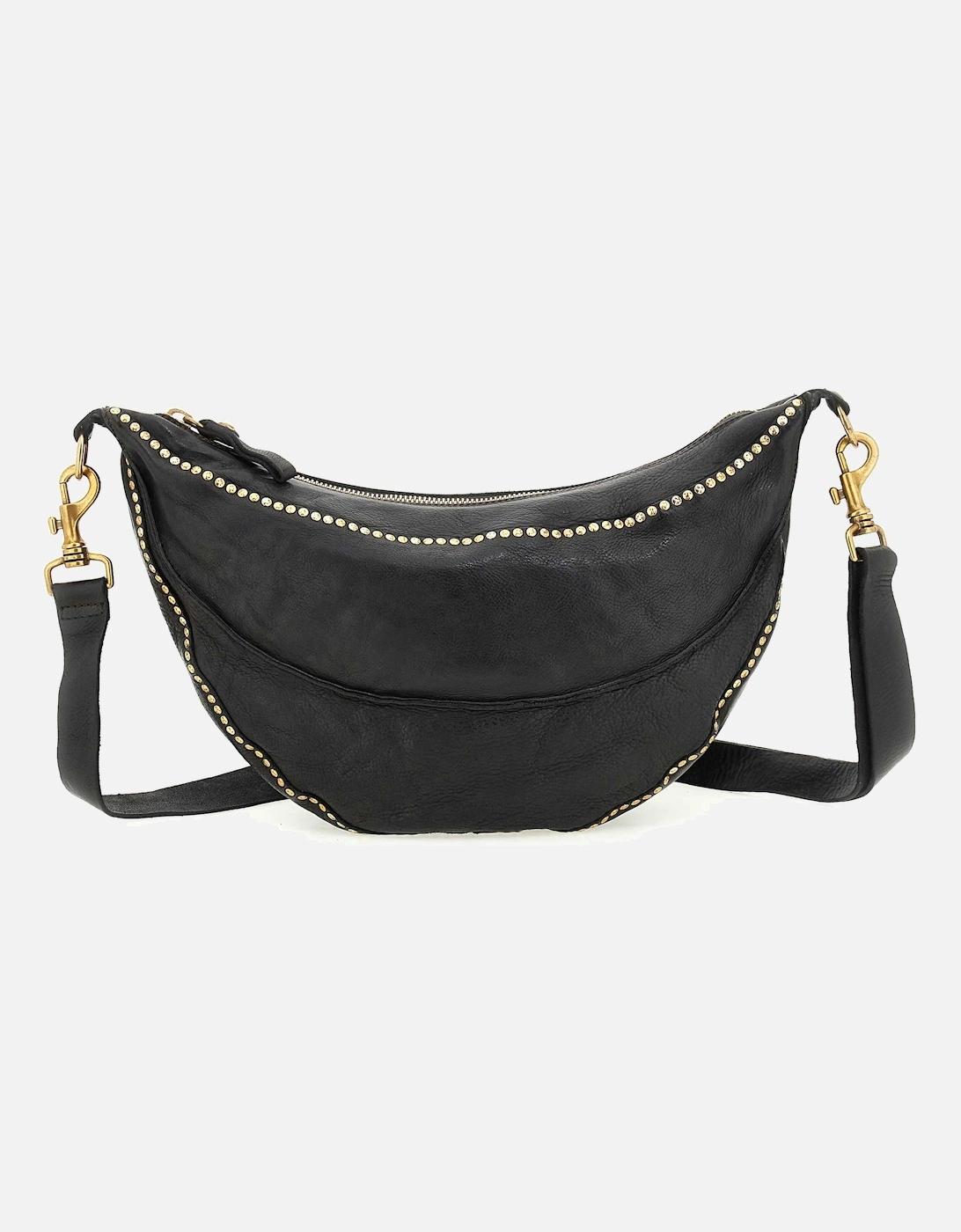 Leather Crescent Crossbody Bag, 5 of 4