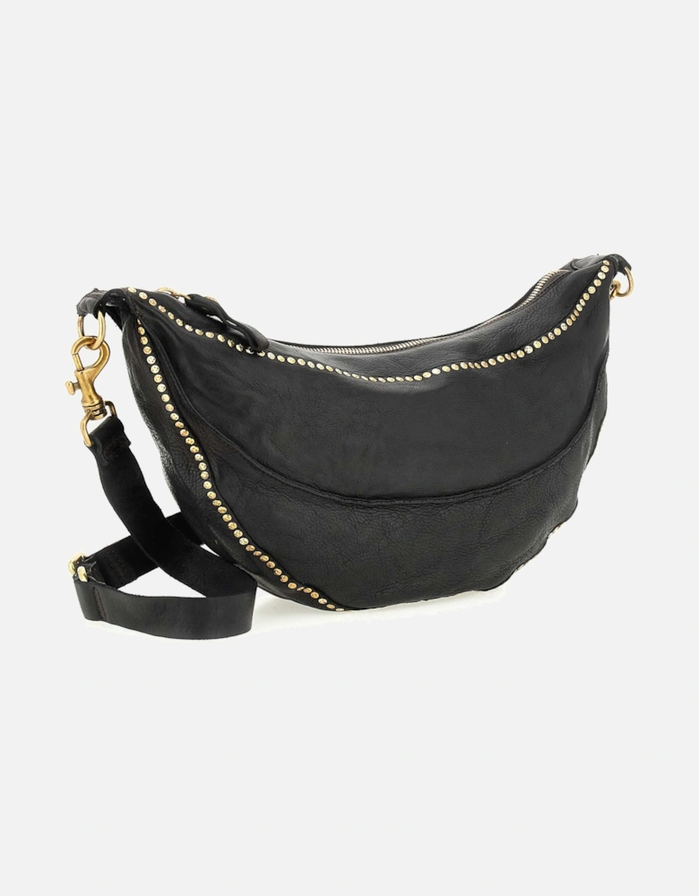 Leather Crescent Crossbody Bag