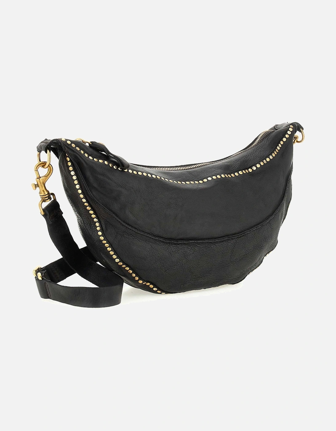 Leather Crescent Crossbody Bag