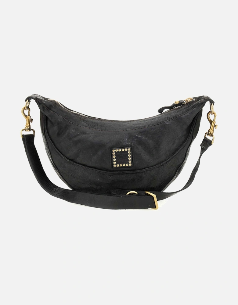 Leather Crescent Crossbody Bag