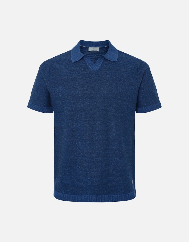 Merino Linen Open Collar Polo
