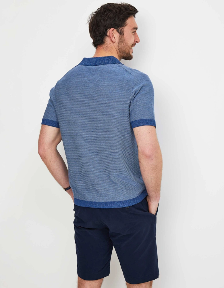 Merino Linen Open Collar Polo