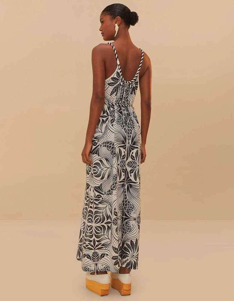 Monochrome Elegance Scarf Jumpsuit