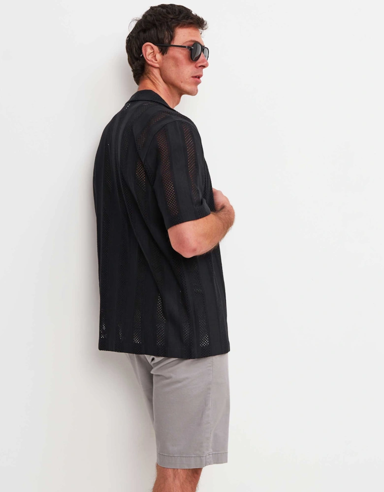 Perforated Stripe Piko-1 Shirt
