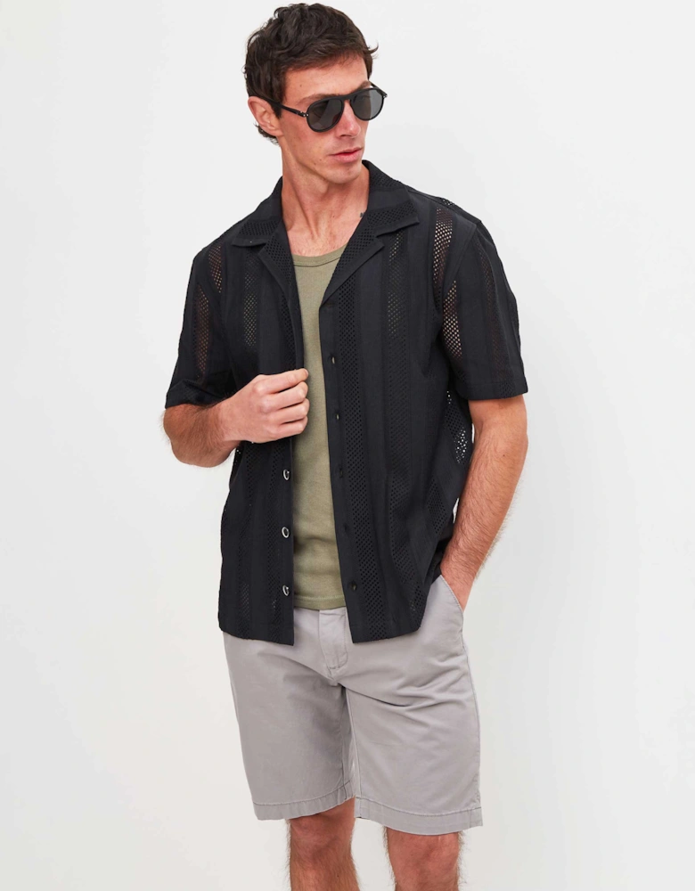 Perforated Stripe Piko-1 Shirt