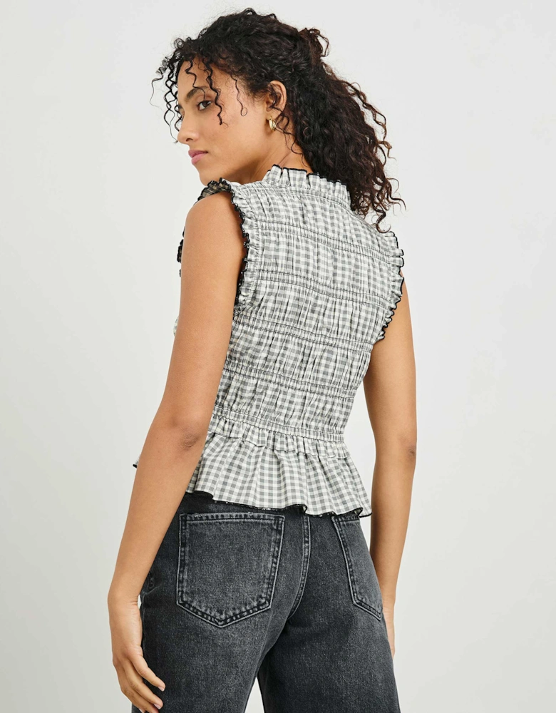Martine Smocked Gingham Top
