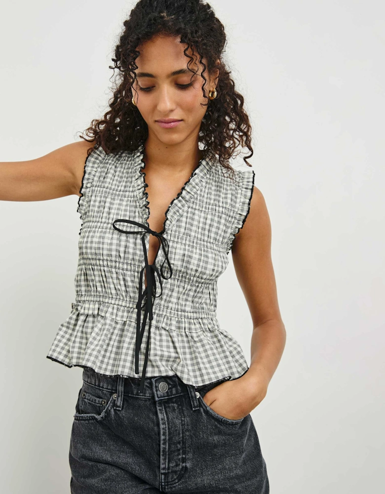 Martine Smocked Gingham Top