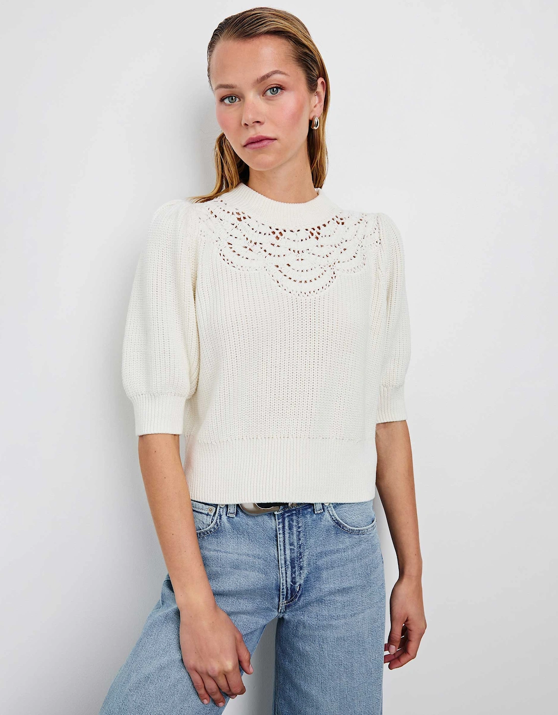 Steph Crochet Knit Top