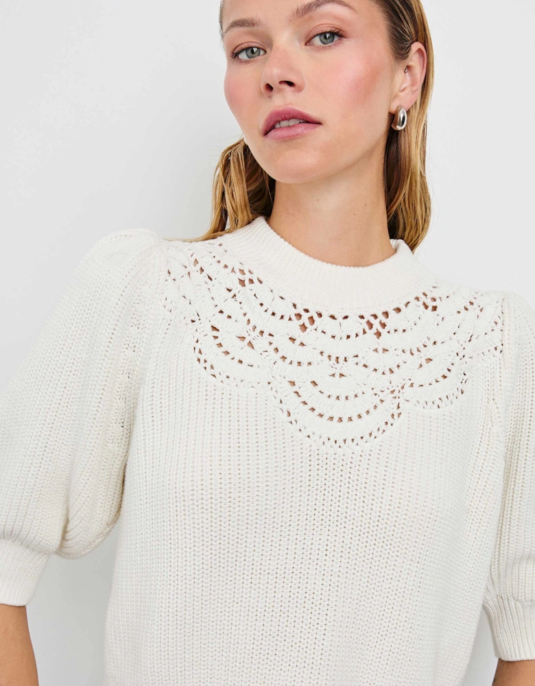 Steph Crochet Knit Top