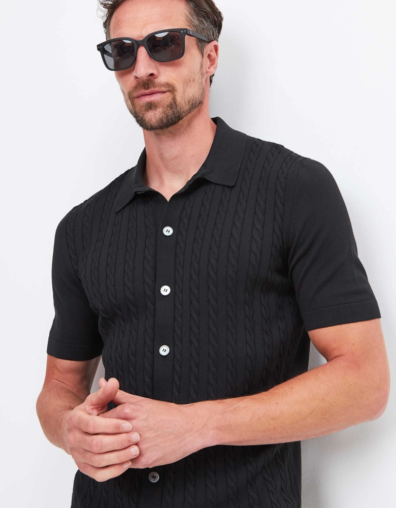 Cable Rib Knit Shirt