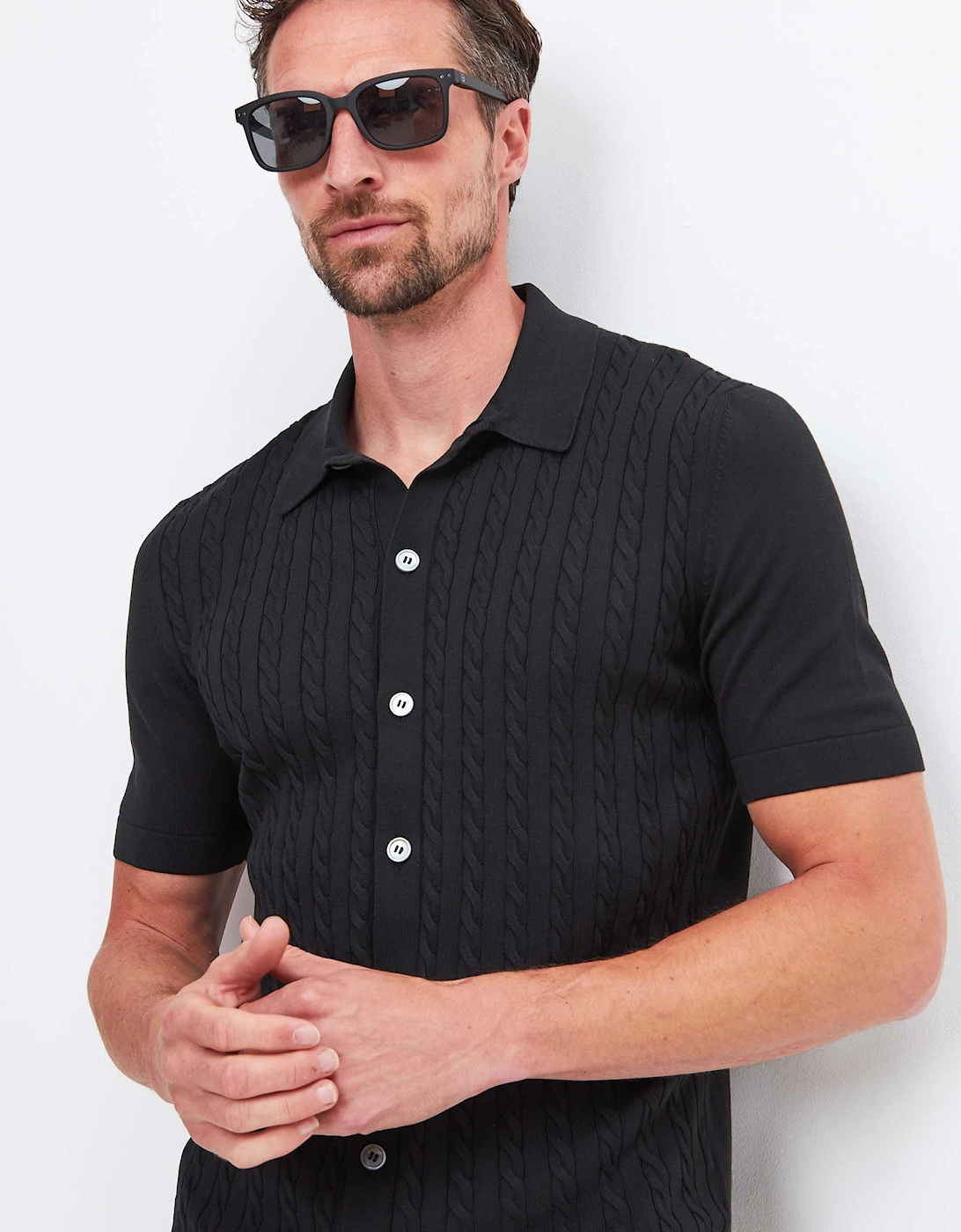 Cable Rib Knit Shirt
