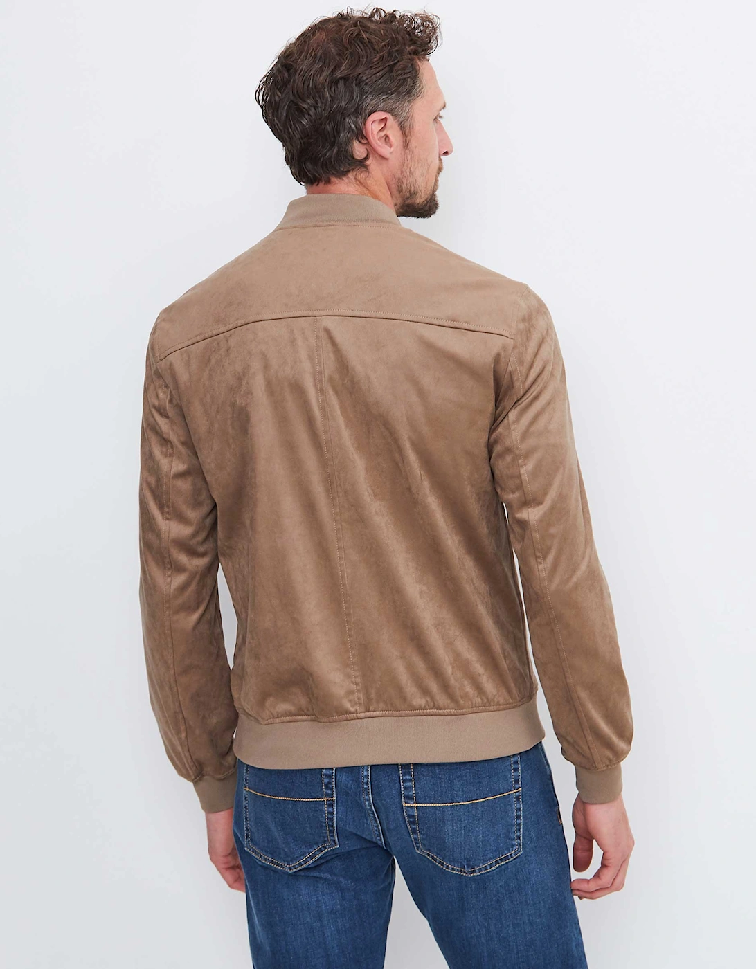 Faux Suede Bomber Jacket