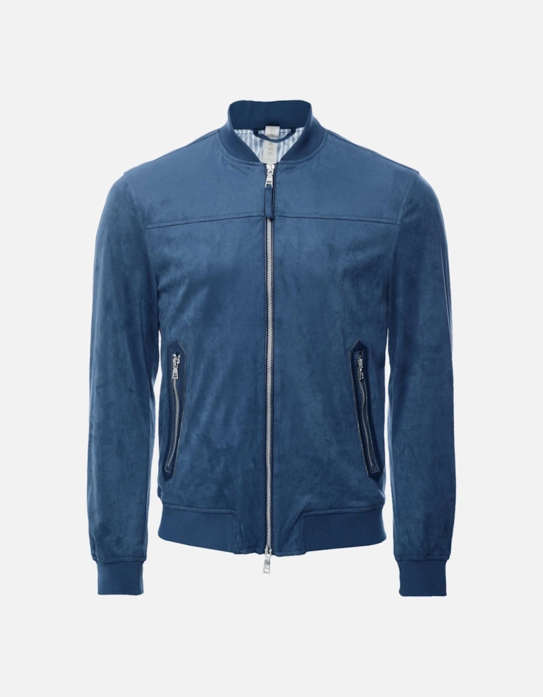 Faux Suede Bomber Jacket