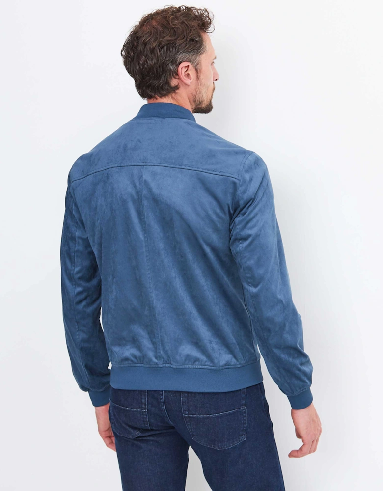 Faux Suede Bomber Jacket