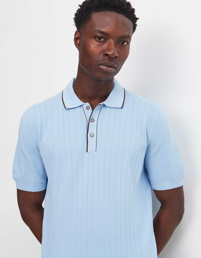 Rib Knit Polo Shirt
