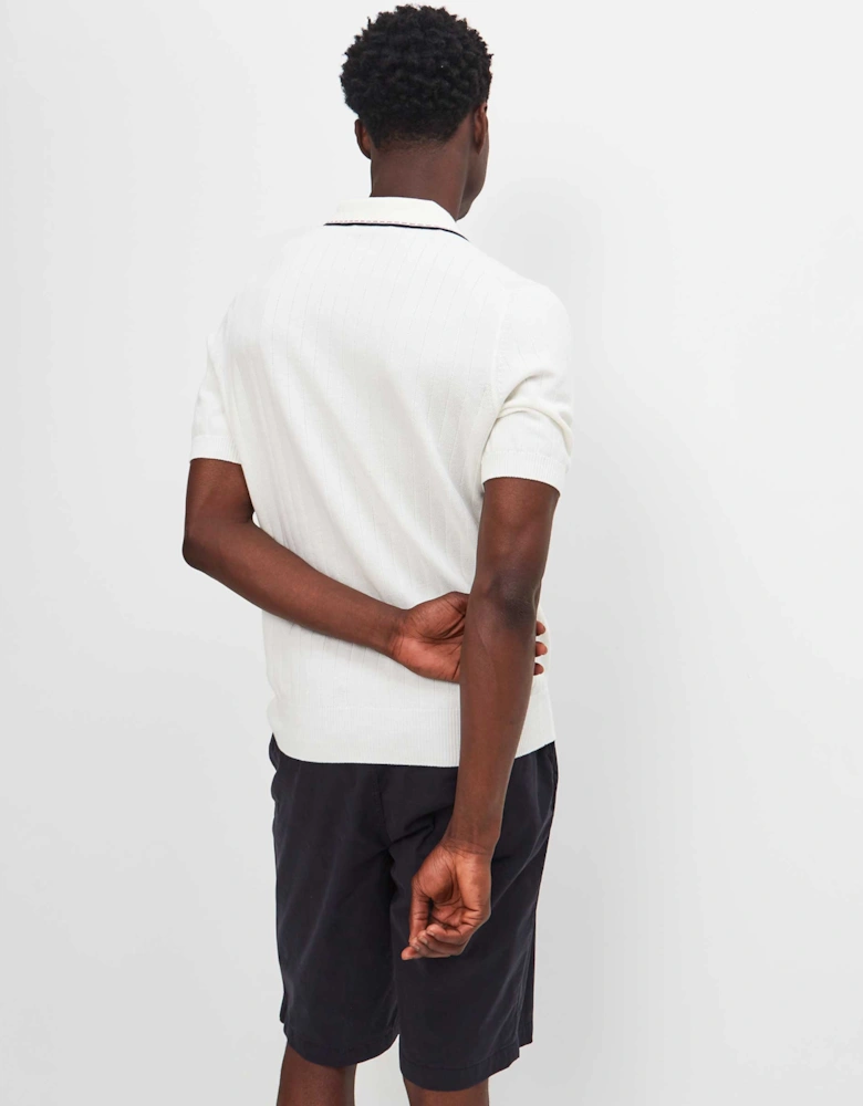 Rib Knit Polo Shirt