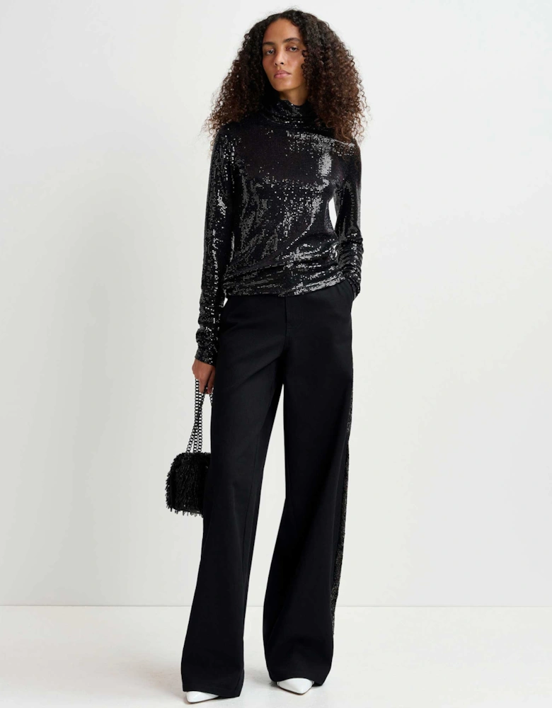 Stretch-Jersey Turtleneck Gong Top