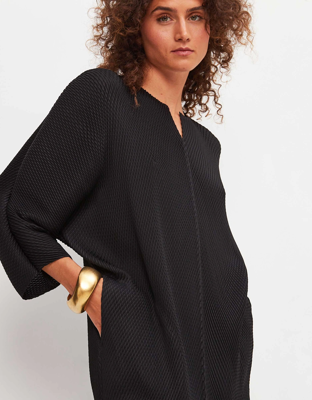 Pleated Midi Dress