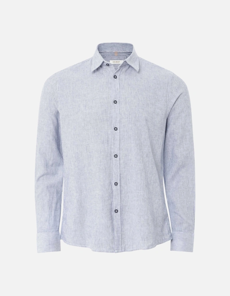 Cotton Linen Micro Striped Shirt