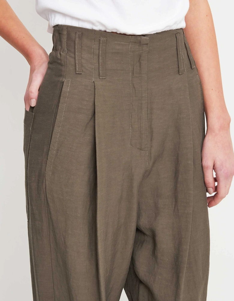 Drape Linen Blend Trousers