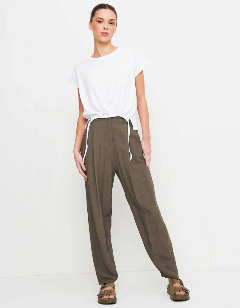 Drape Linen Blend Trousers