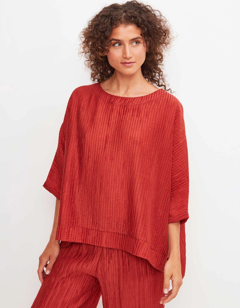 Oversized Pleated Top