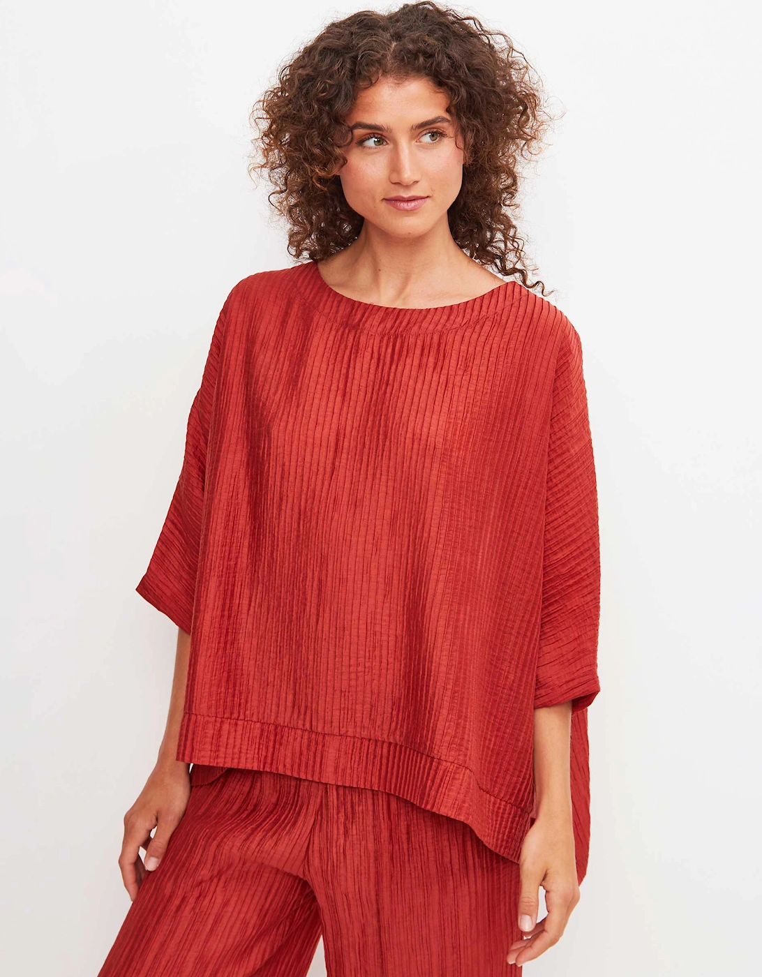Oversized Pleated Top
