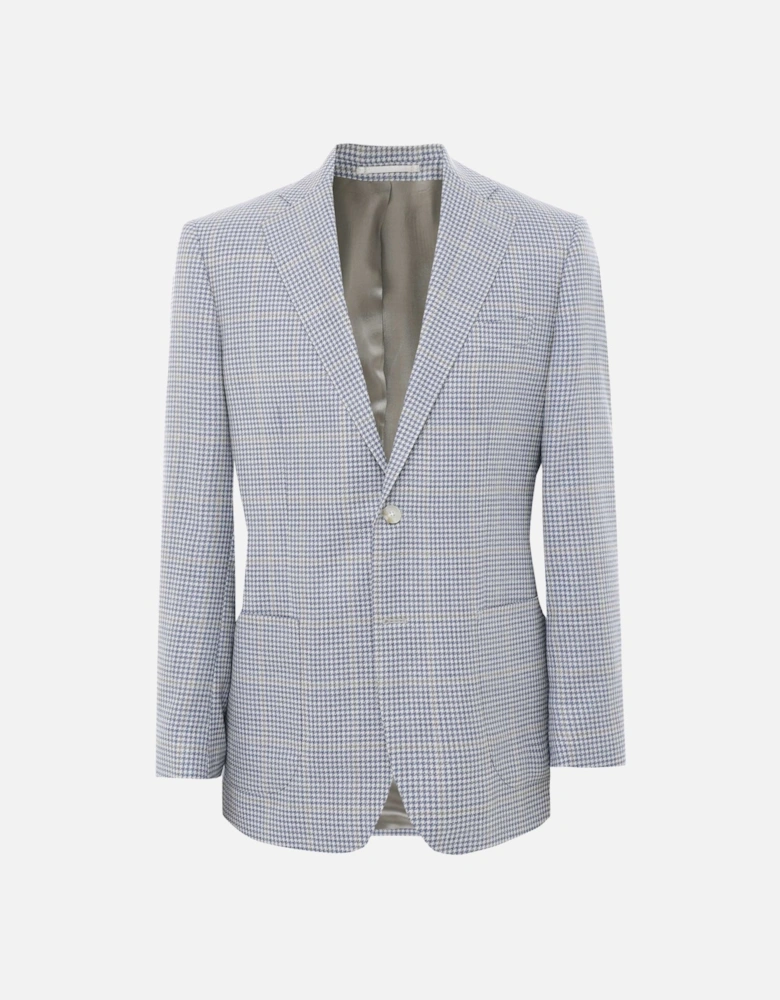 Wool Linen Windowpane Houndstooth Jacket