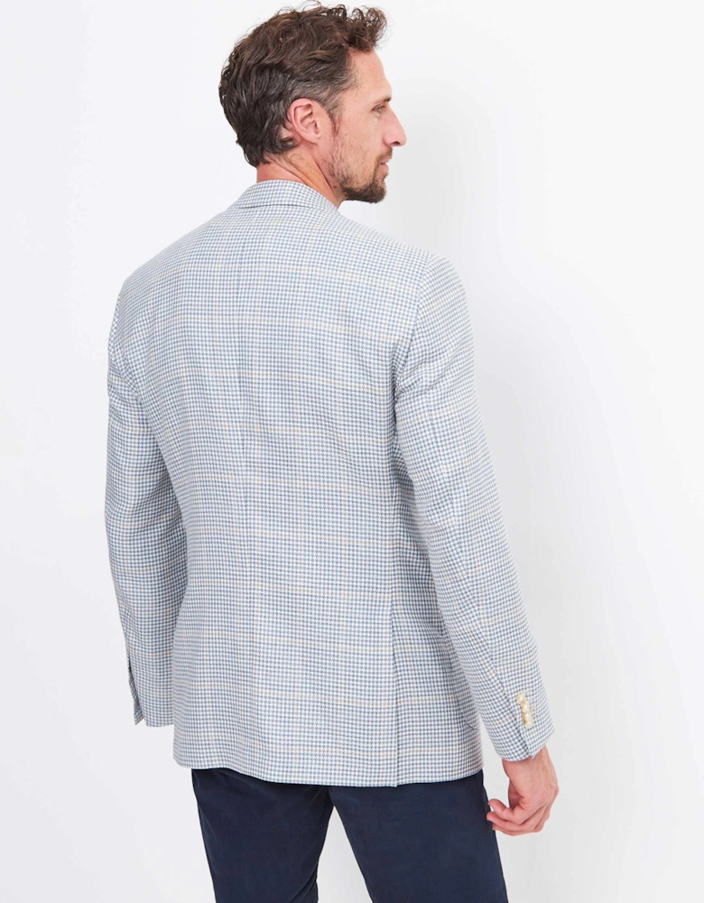 Wool Linen Windowpane Houndstooth Jacket