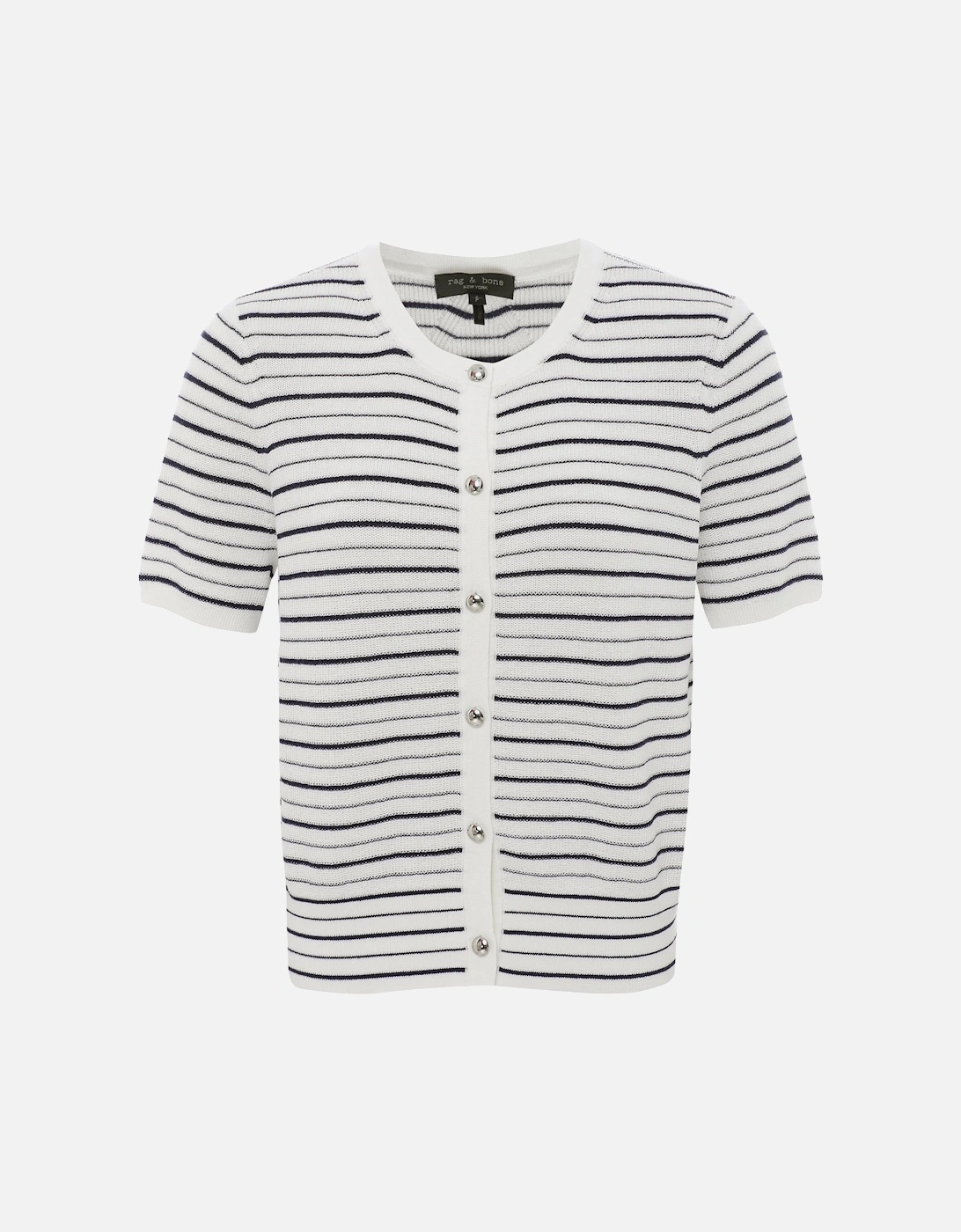 Dina Striped Cotton-Blend Cardigan, 6 of 5