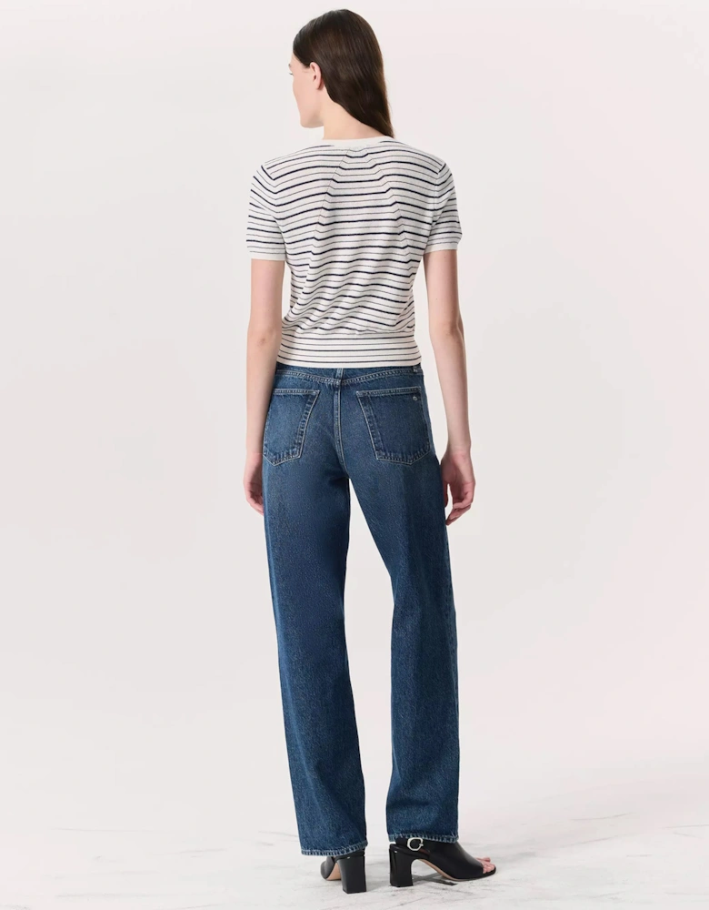 Dina Striped Cotton-Blend Cardigan