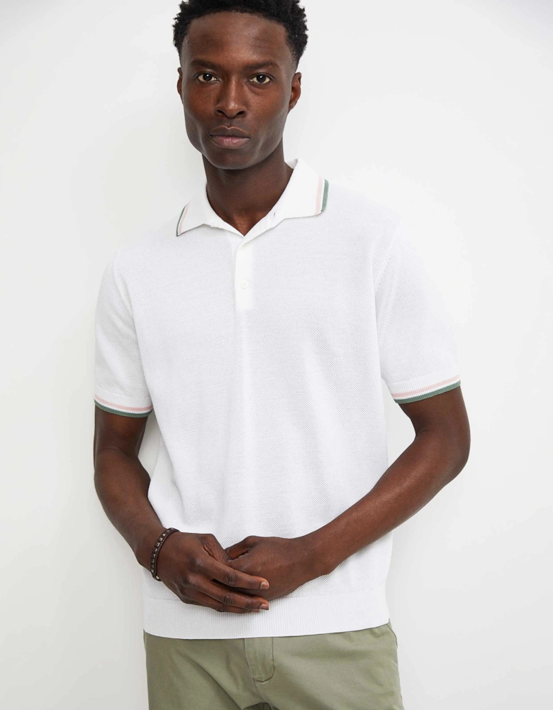 Crepe Cotton Twin Tipped Polo Shirt
