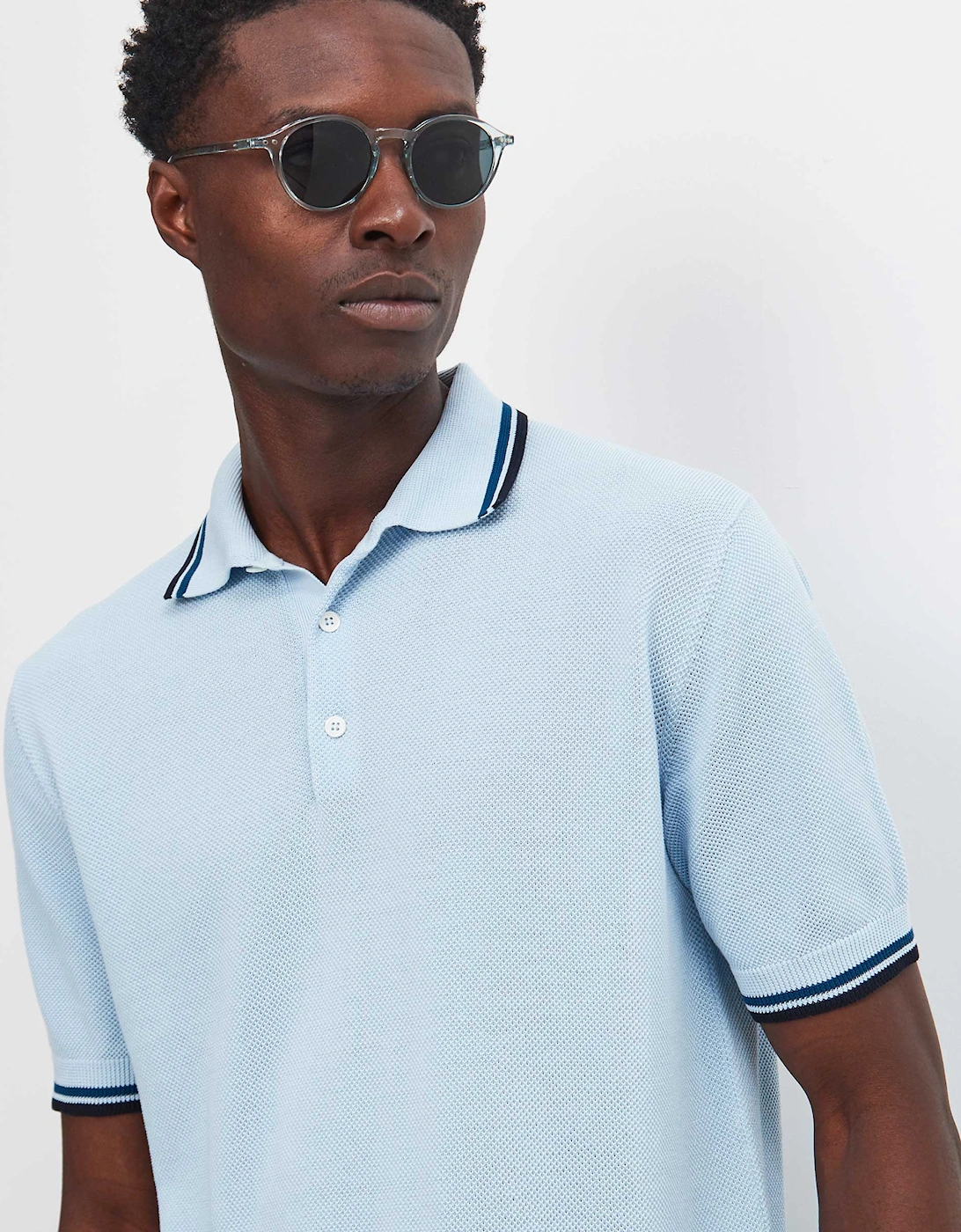 Crepe Cotton Twin Tipped Polo Shirt