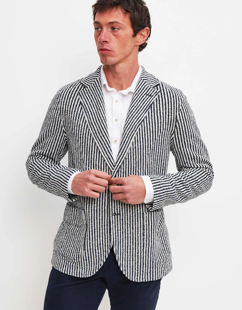 Slim Fit Textured Striped Blazer