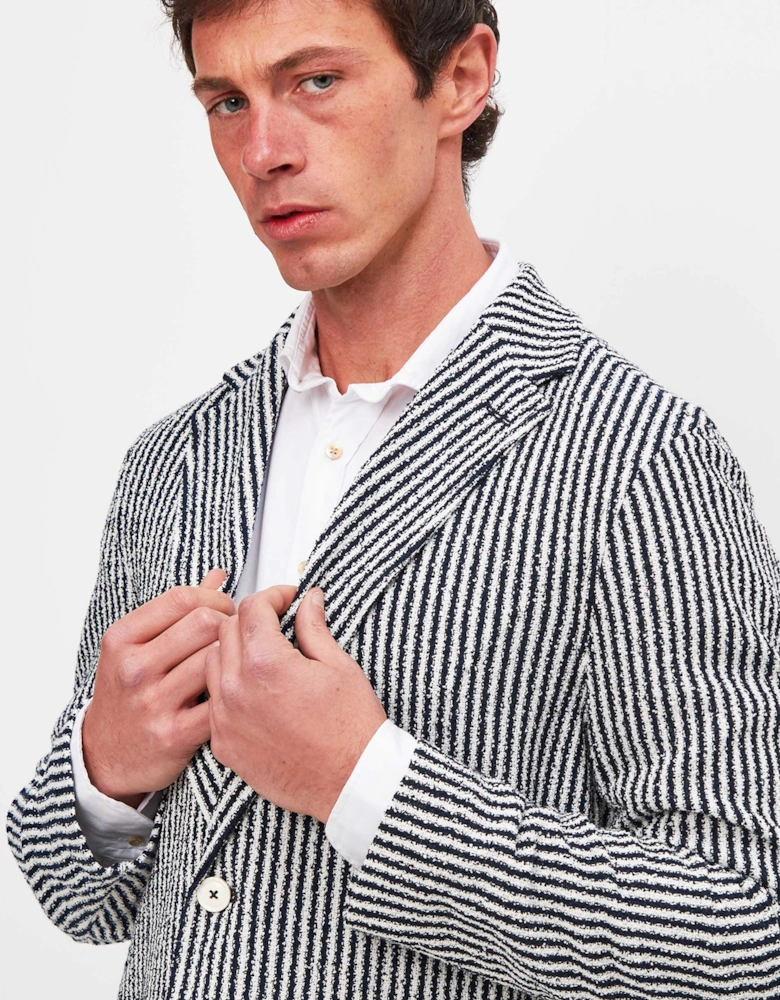Slim Fit Textured Striped Blazer