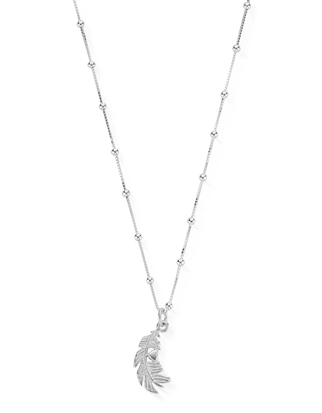 Bobble Chain Heart In Feather Necklace, 4 of 3