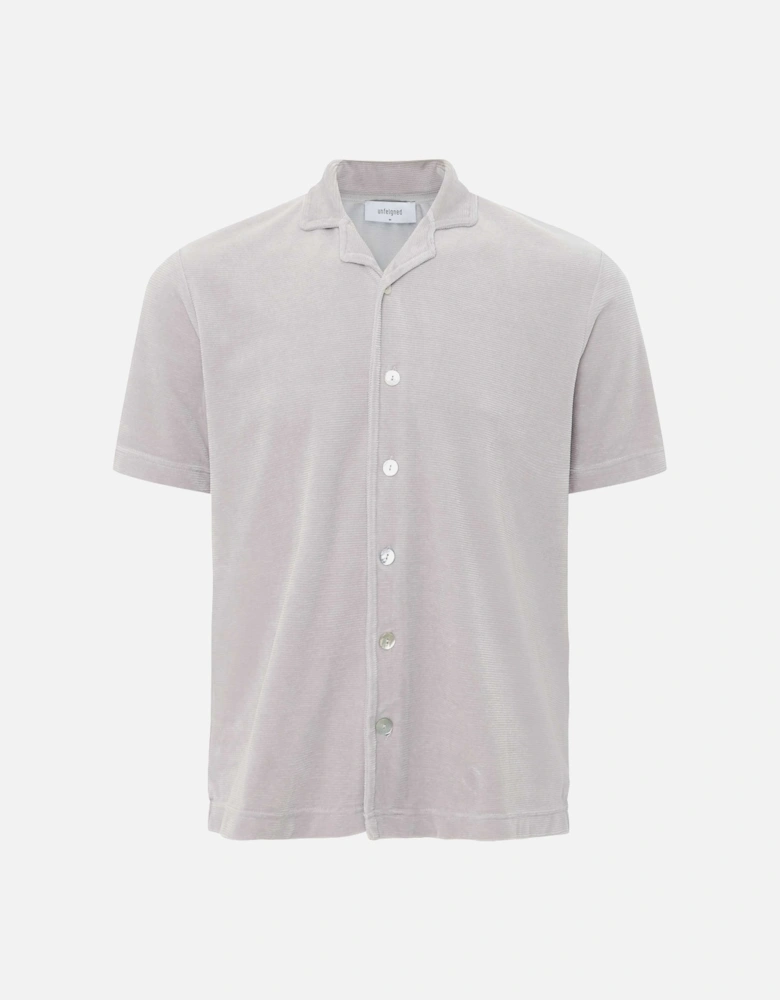 Button-Down Velour Polo Shirt