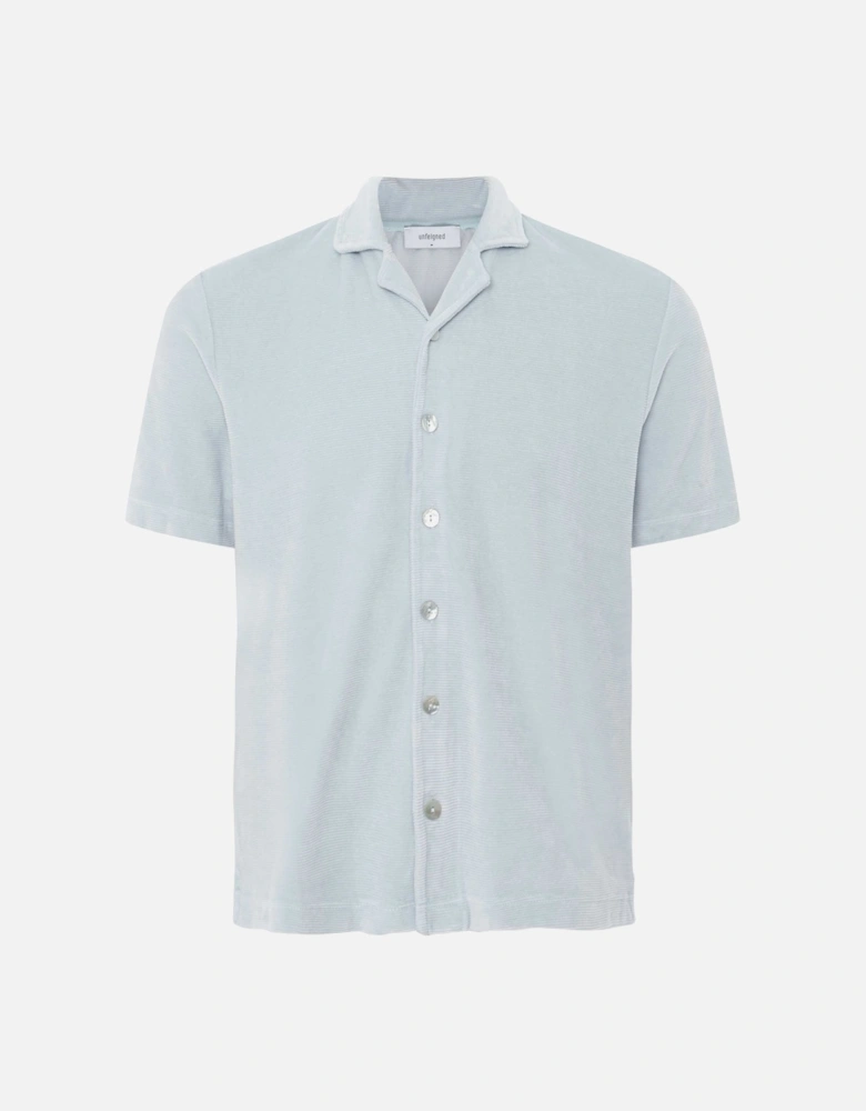 Button-Down Velour Polo Shirt