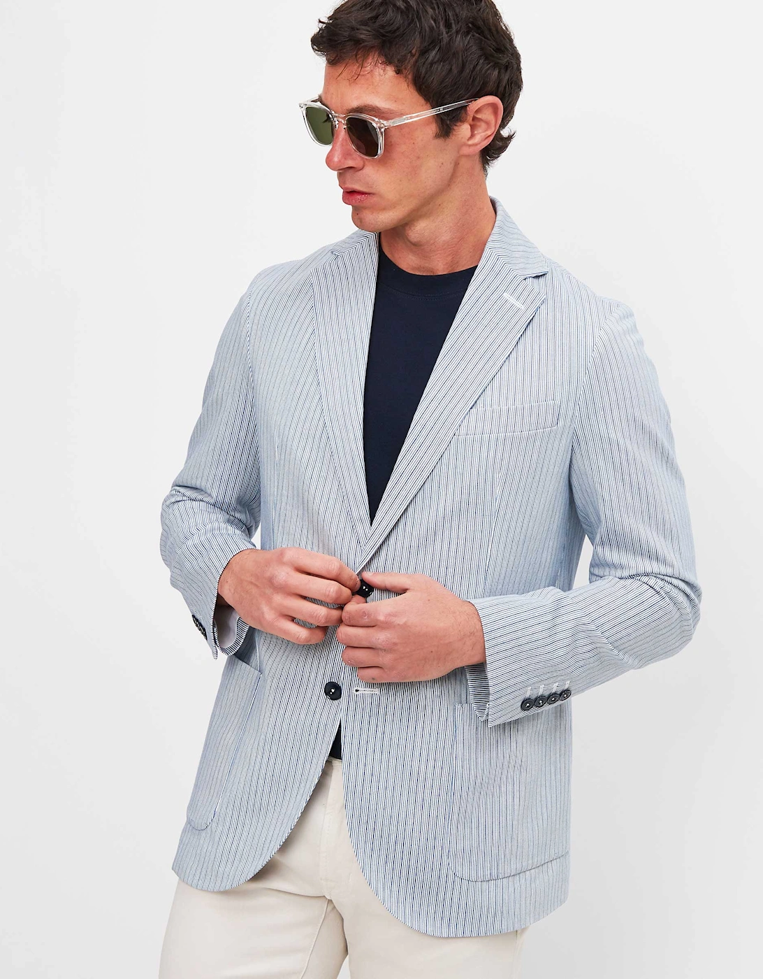 Slim Fit Striped Blazer