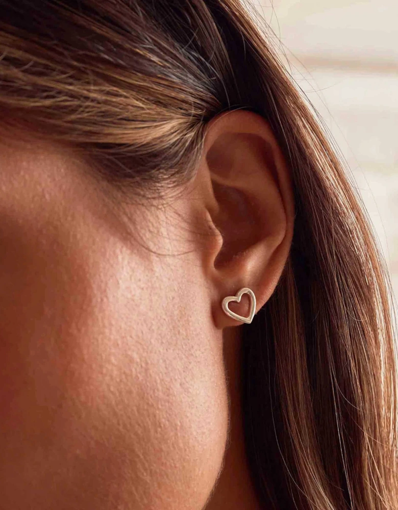 Open Heart Stud Earrings