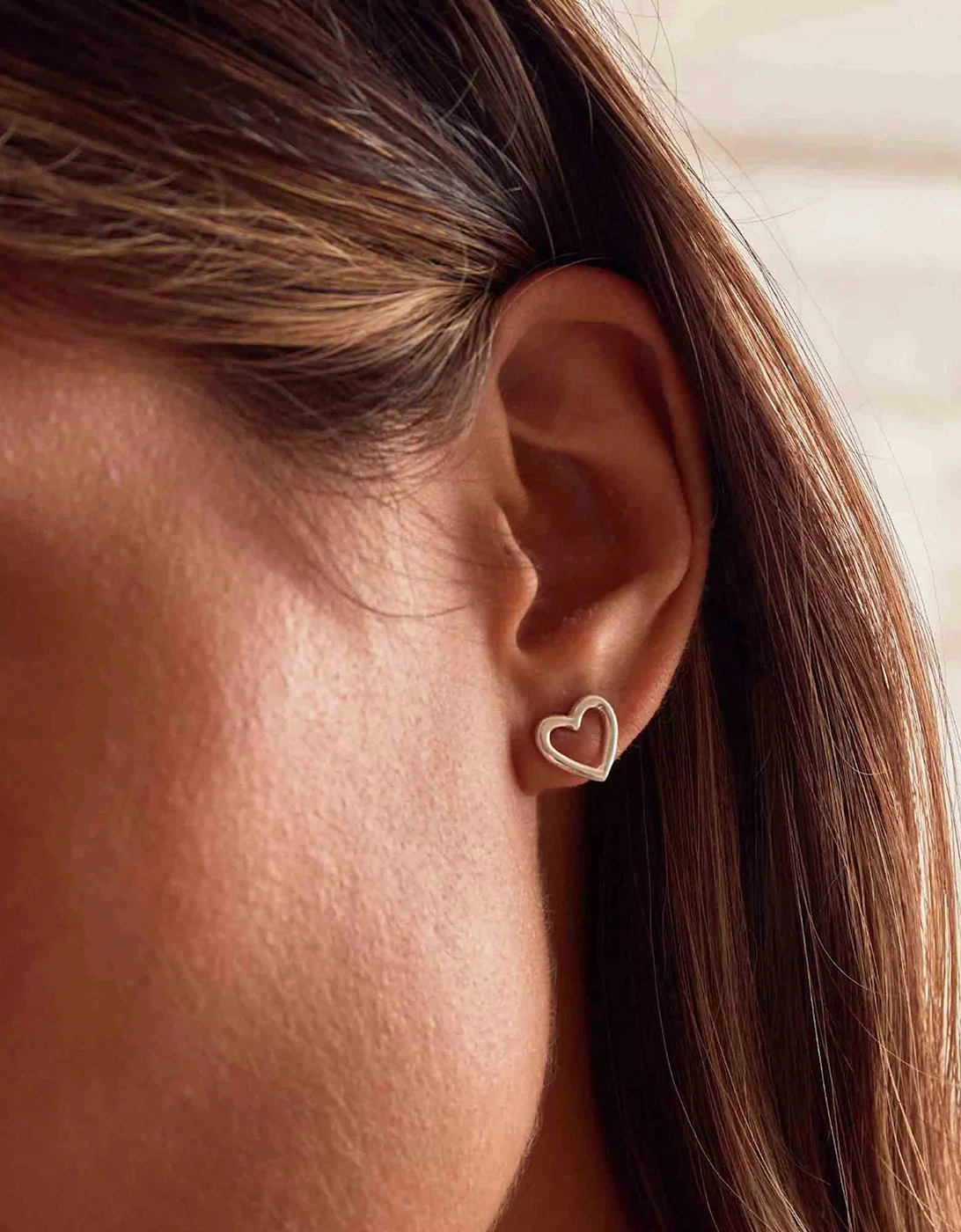 Open Heart Stud Earrings