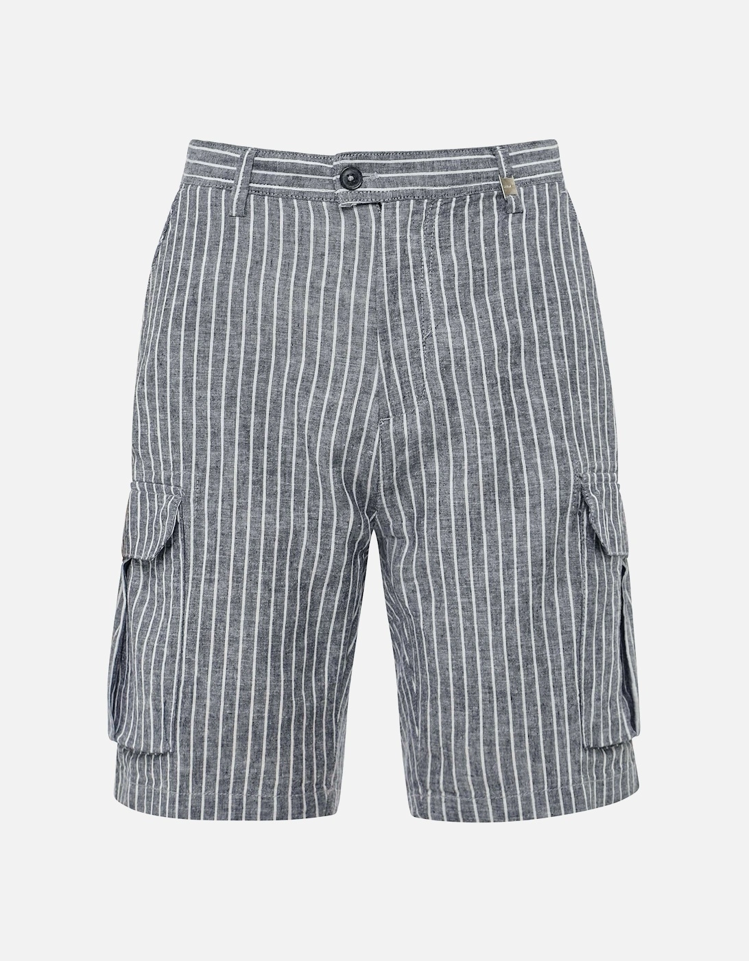 Linen Cotton Striped Cargo Shorts, 5 of 4