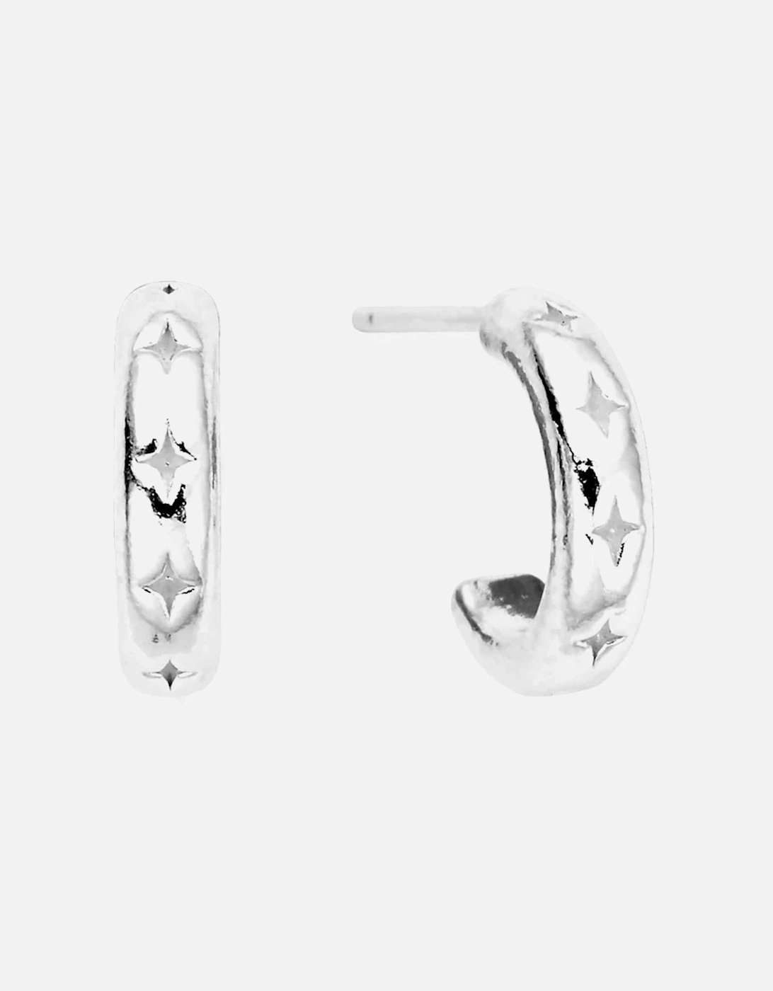 Cut Out North Star Huggie Hoops, 4 of 3