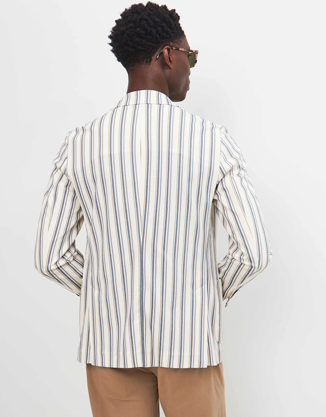 Slim Fit Striped Oxford Blazer