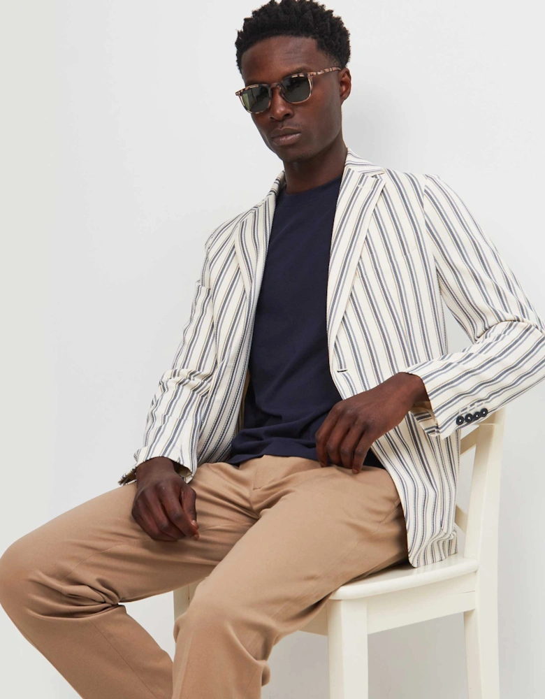 Slim Fit Striped Oxford Blazer
