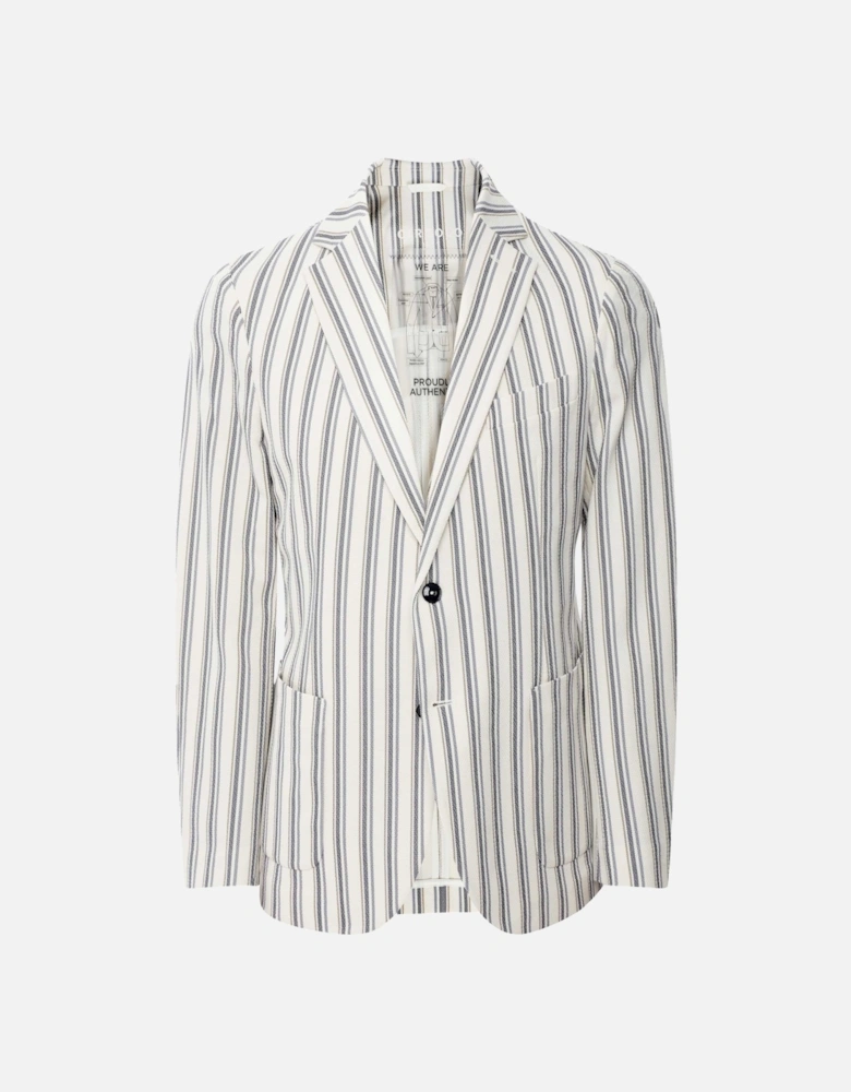Slim Fit Striped Oxford Blazer
