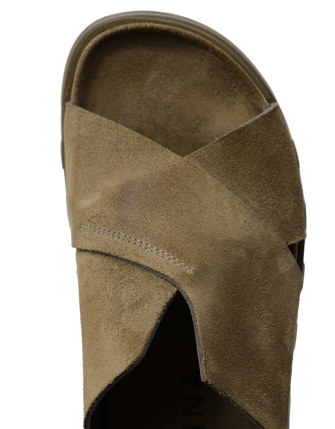 V Front Suede Sandals