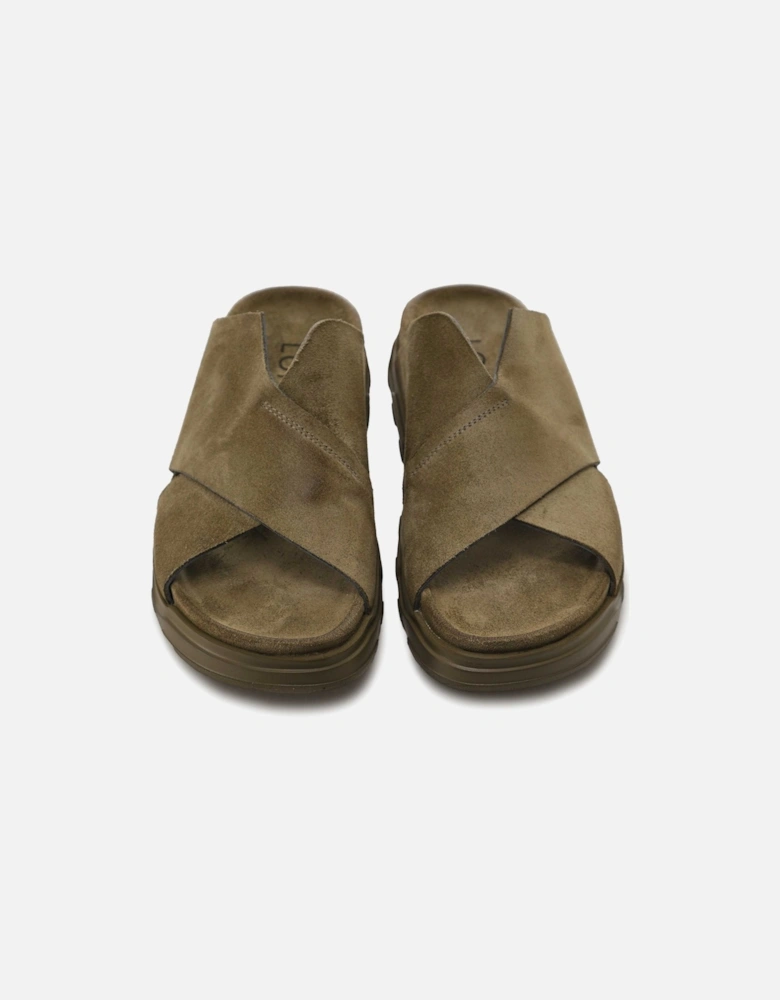 V Front Suede Sandals